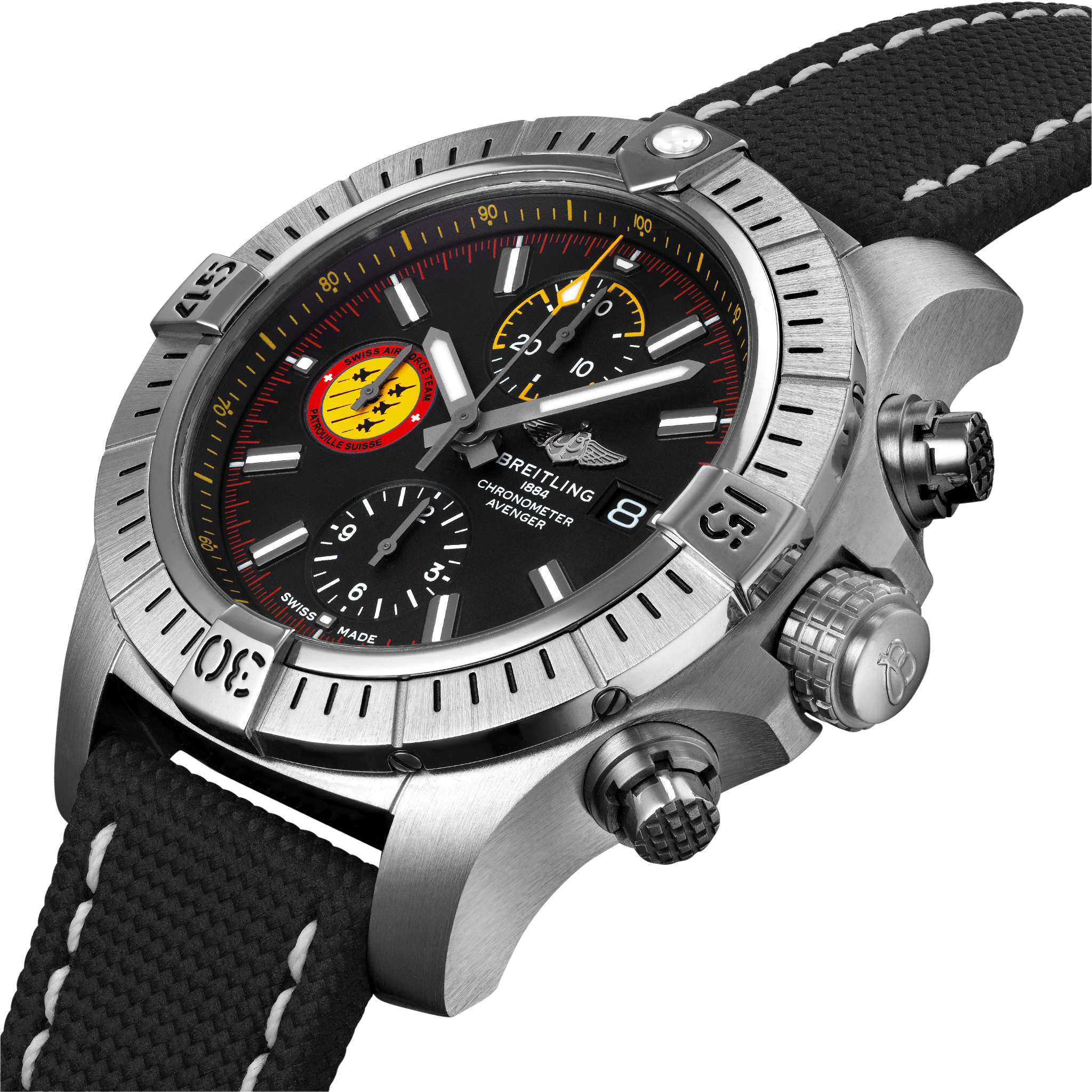 Avenger Chronograph 45 Swiss Air Force Team Stainless Steel Black