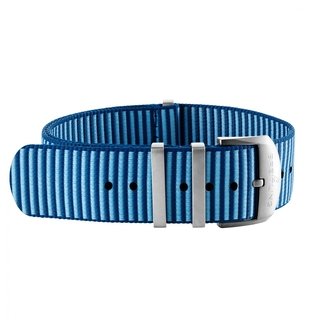 Light blue Outerknown Econyl®-yarn single-piece strap (with stainless steel keepers) - 18 mm