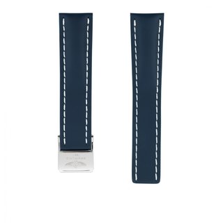 Blue calfskin leather strap - 22 mm