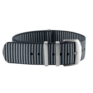 Grey Outerknown Econyl®-yarn single-piece strap (with stainless steel keepers) - 18 mm