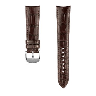 Bracelet en cuir d’alligator marron - 22 mm