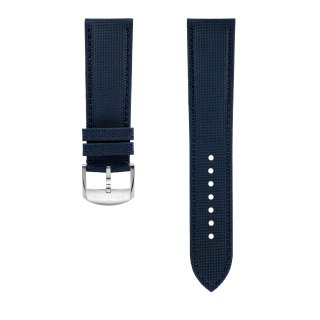 Blue military calfskin leather strap - 22 mm