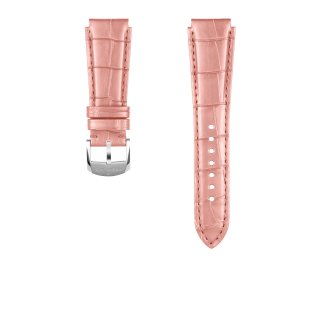 Cinturino in pelle di coccodrillo rosa - 18 mm