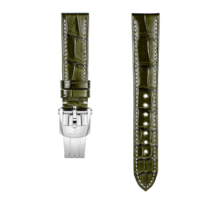 Bracelet en cuir d’alligator vert - 18 mm