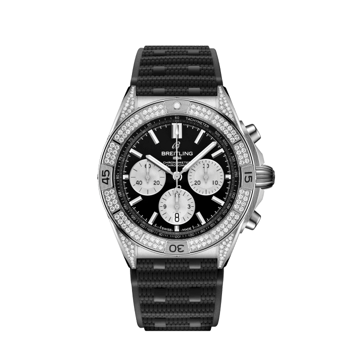 Chronomat B01 42 Stainless steel (gem-set) - Black AB0134721B1S2 | Breitling
