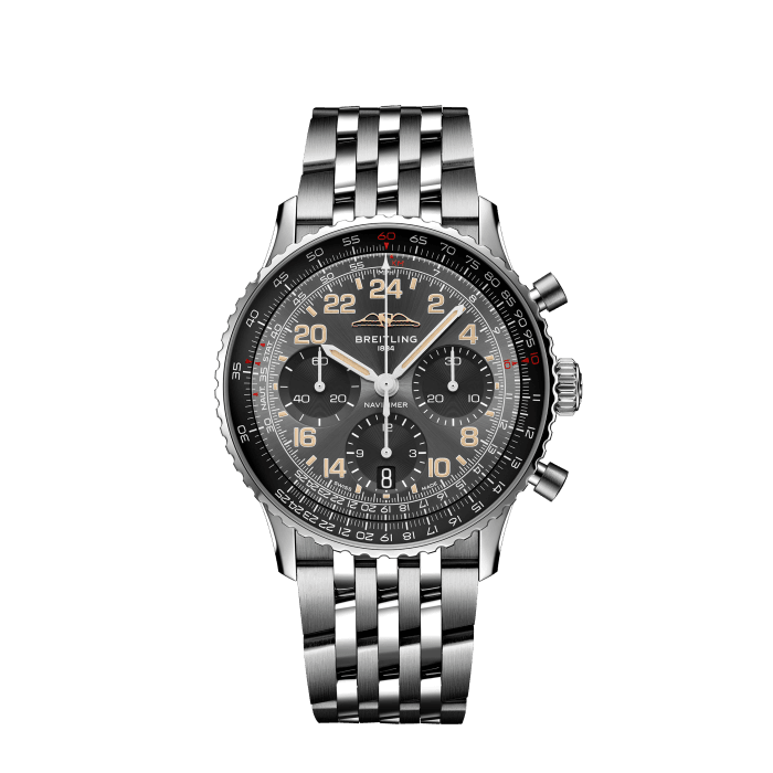 ナビタイマー B02 クロノグラフ 41 コスモノート ステンレススチール & プラチナ - アンスラサイト PB02302A1B1A1 |  Breitling