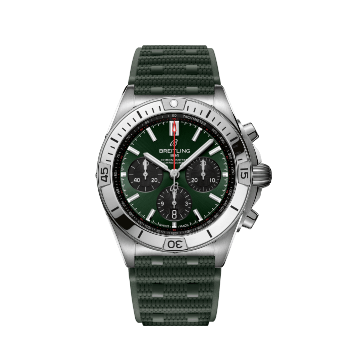 クロノマット B01 42 ステンレススチール - グリーン AB0134101L2S1 | Breitling