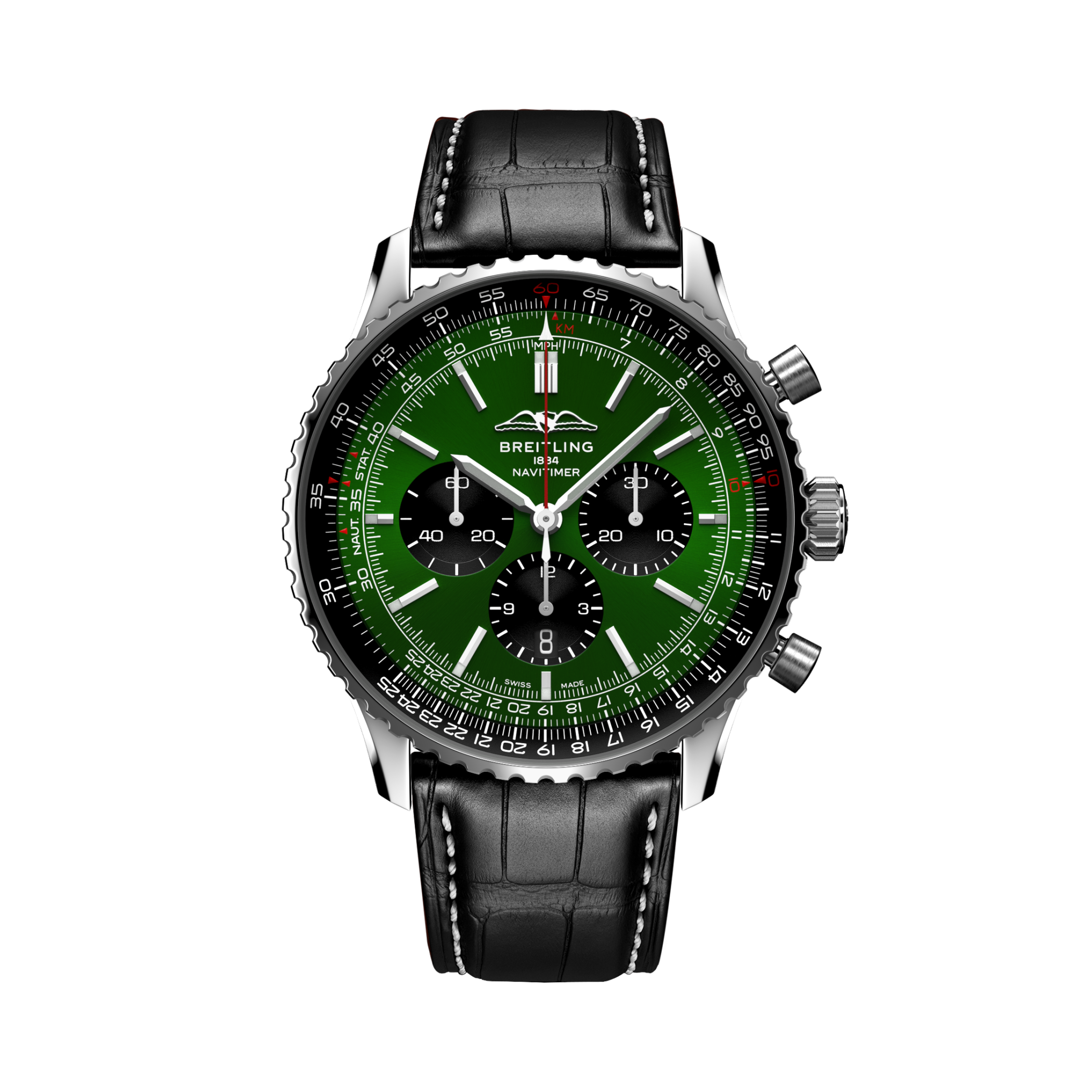 Navitimer B01 Chronograph 46 Green | V-DIAL-COLOR-5765 dial, AB0137241L1P1