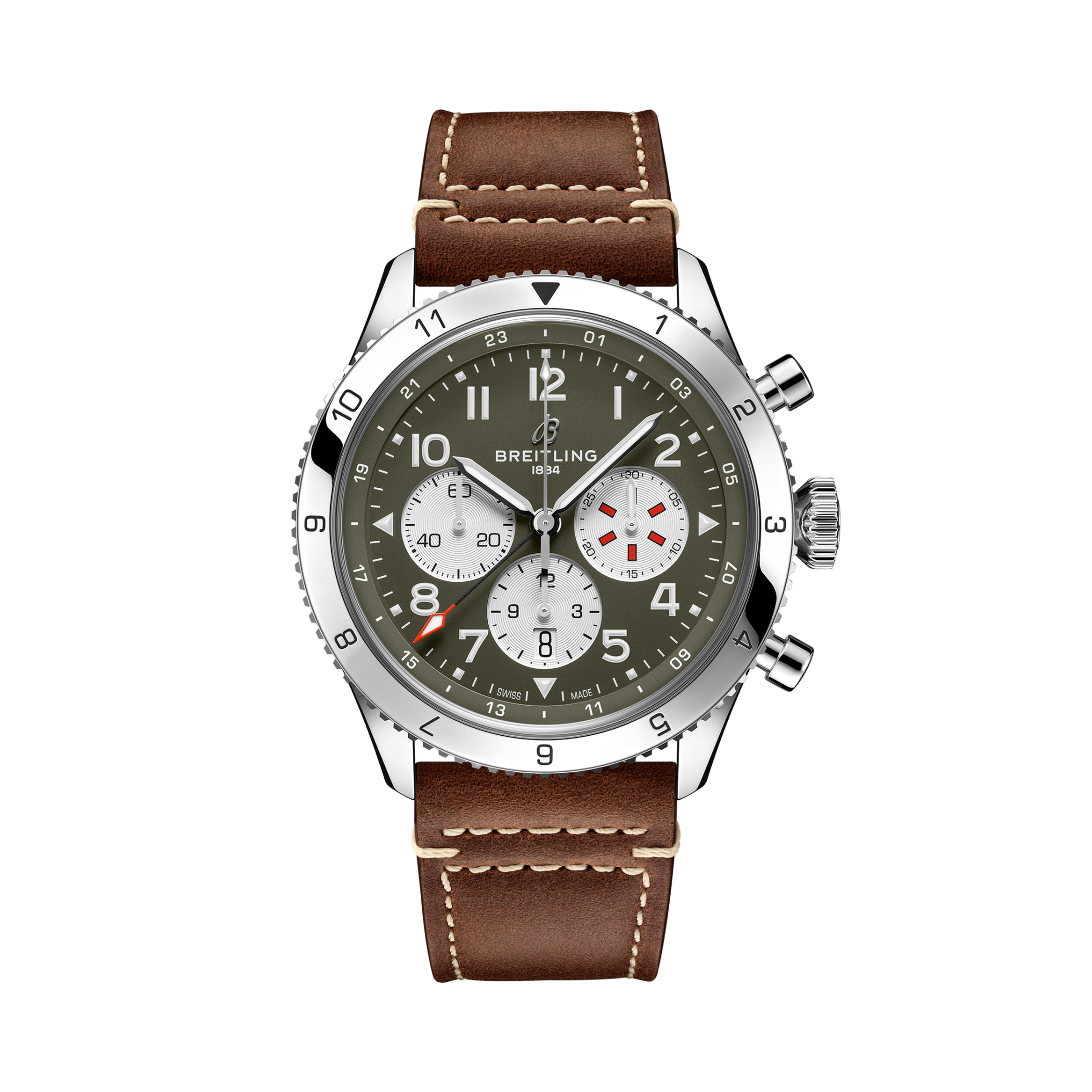 Super AVI B04 Chronograph GMT 46 Curtiss Warhawk Green | V-DIAL-COLOR-5765 dial, AB04452A1L1X1