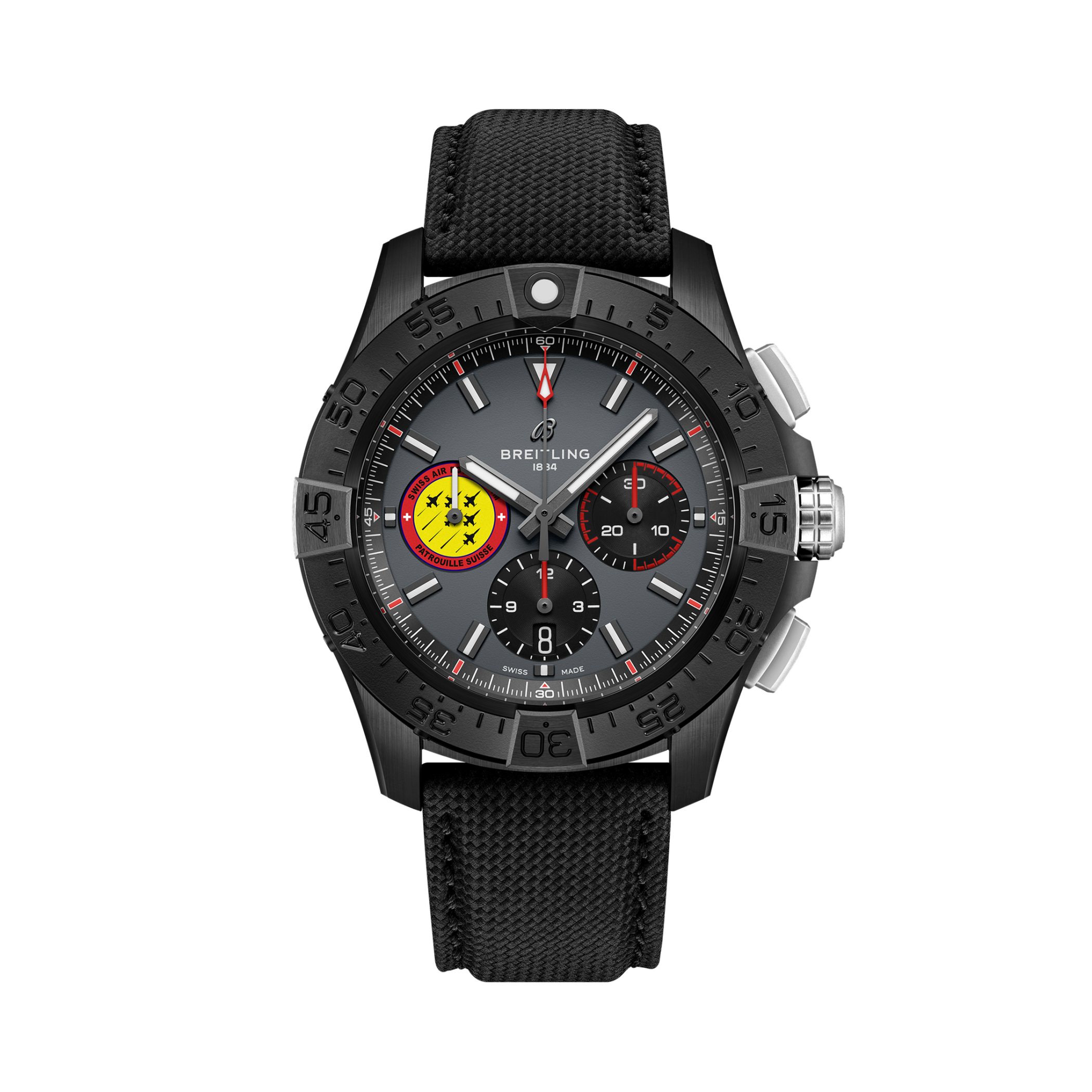 Avenger B01 Chronograph 44 Swiss Air Force Team Anthracite | V-DIAL-COLOR-5664 dial, SB01471A1B1X1