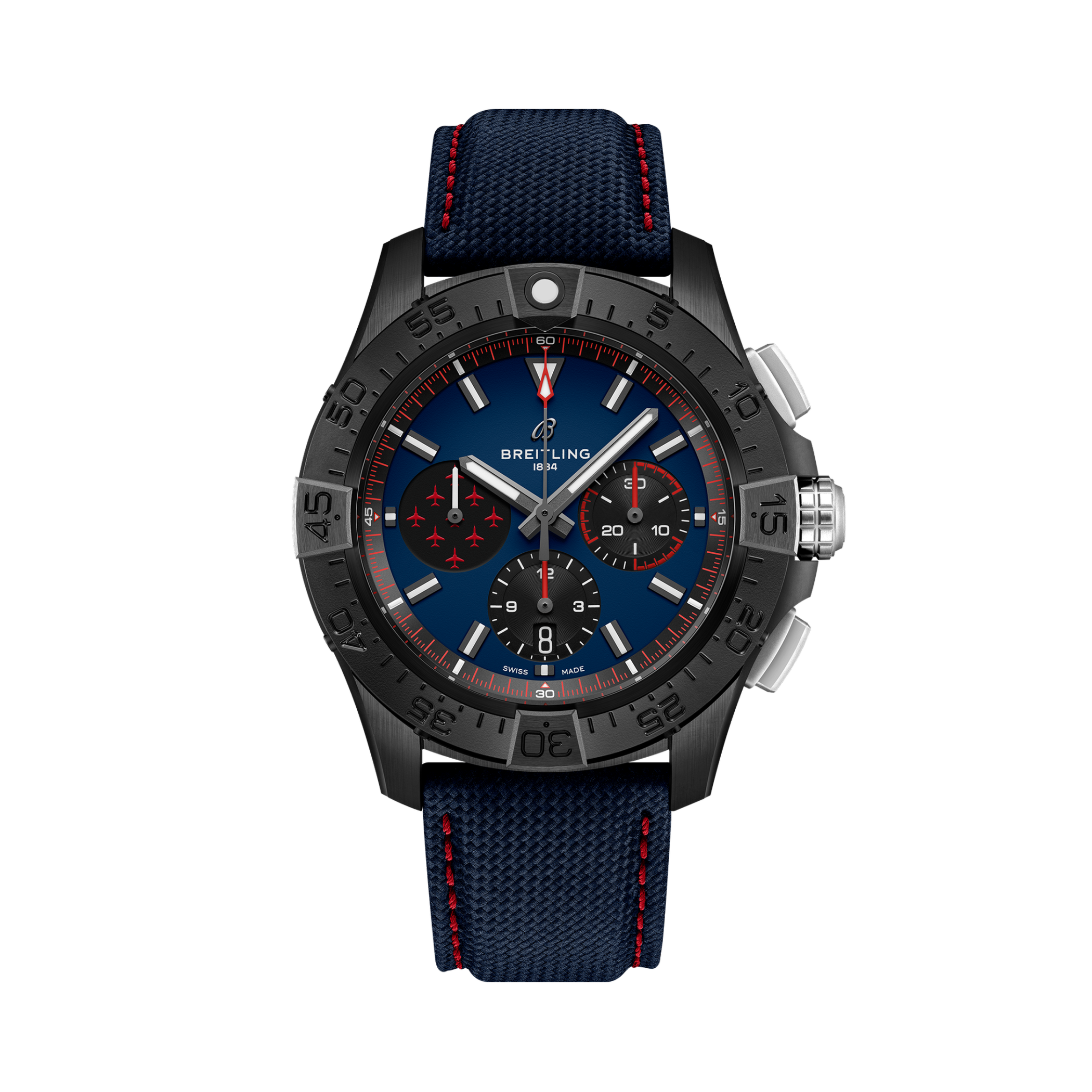 Avenger B01 Chronograph 44 Night Mission Red Arrows Blue | V-DIAL-COLOR-5714 dial, SB01475A1C1X1