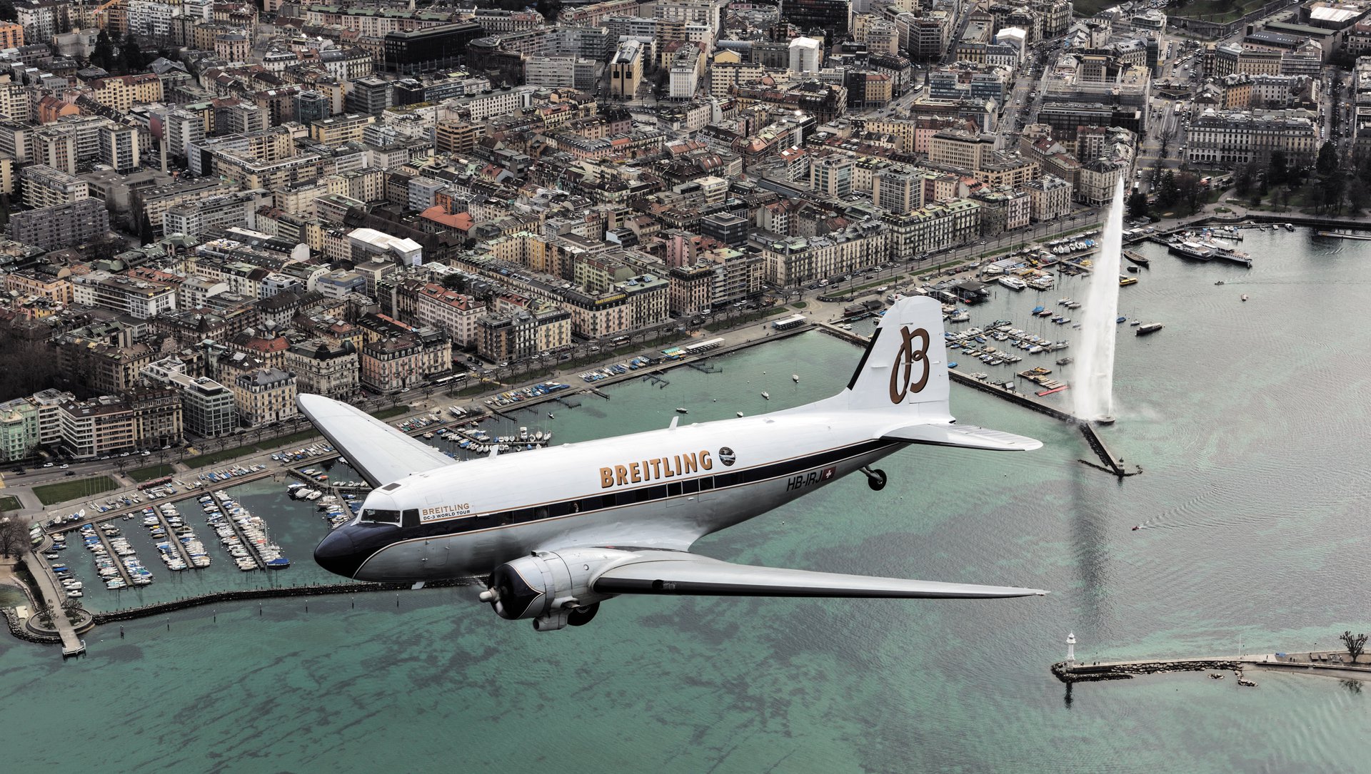 Breitling Douglas DC-3 twin-engine propeller plane