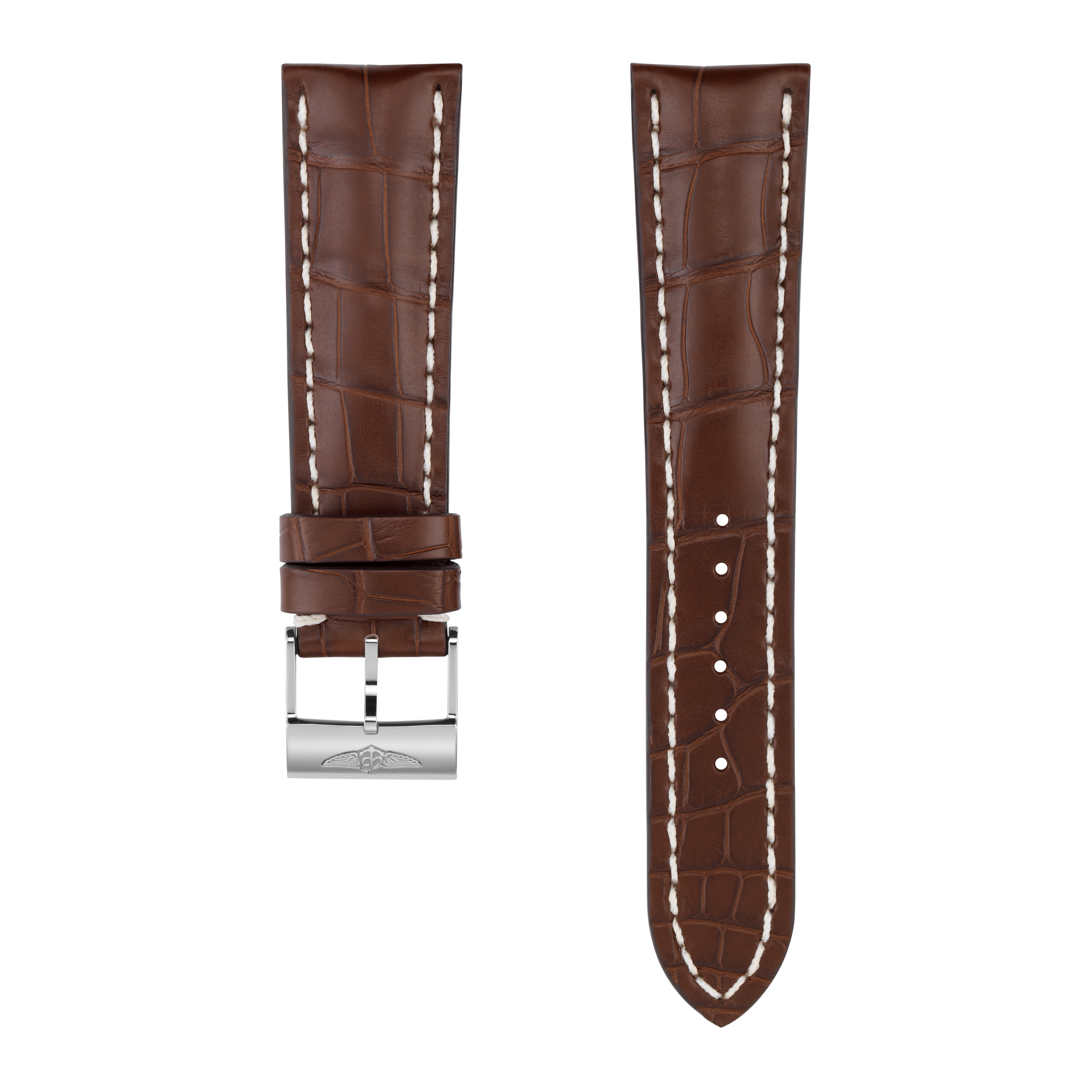 Brown alligator leather strap - 24 mm 756P | Breitling US