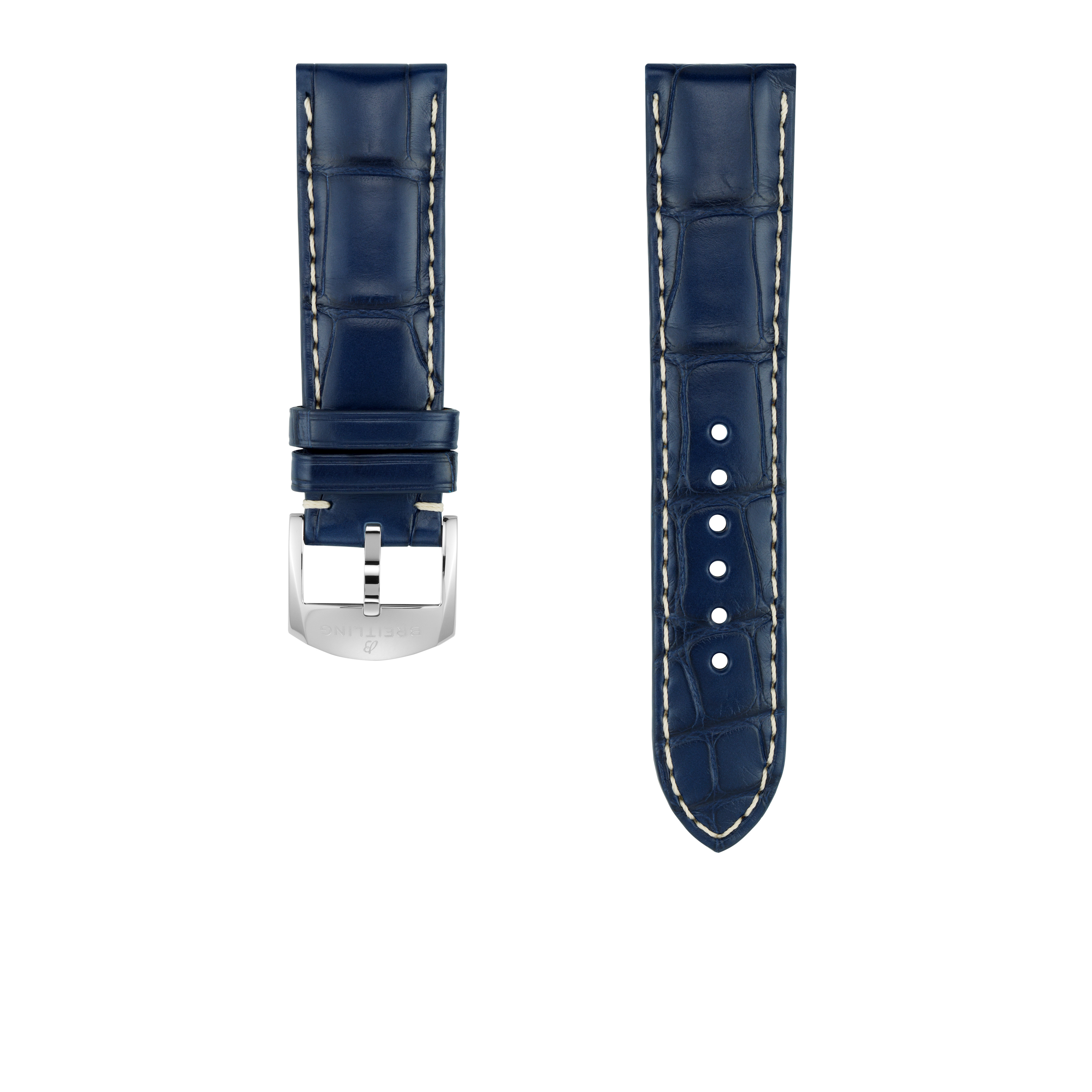 Blue alligator leather strap - 20 mm 1015P | Breitling