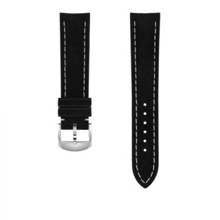 Black nubuck calfskin leather strap