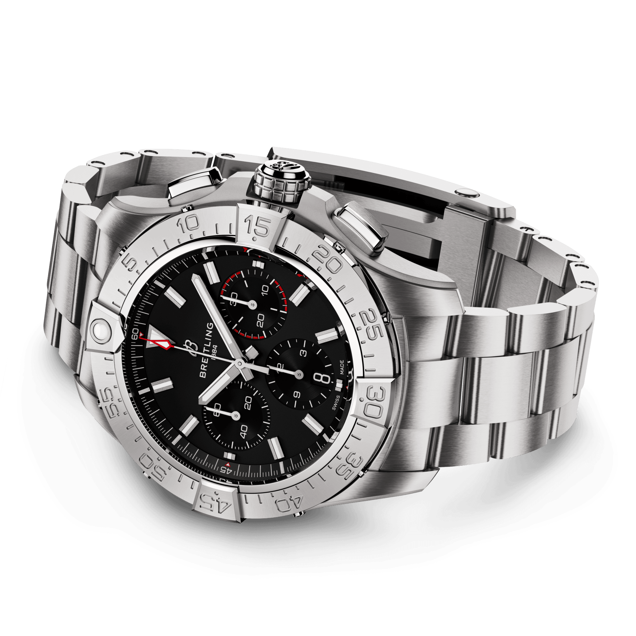 Avenger B01 Chronograph 44 Acier Inoxydable - Noir AB0147101B1A1 ...