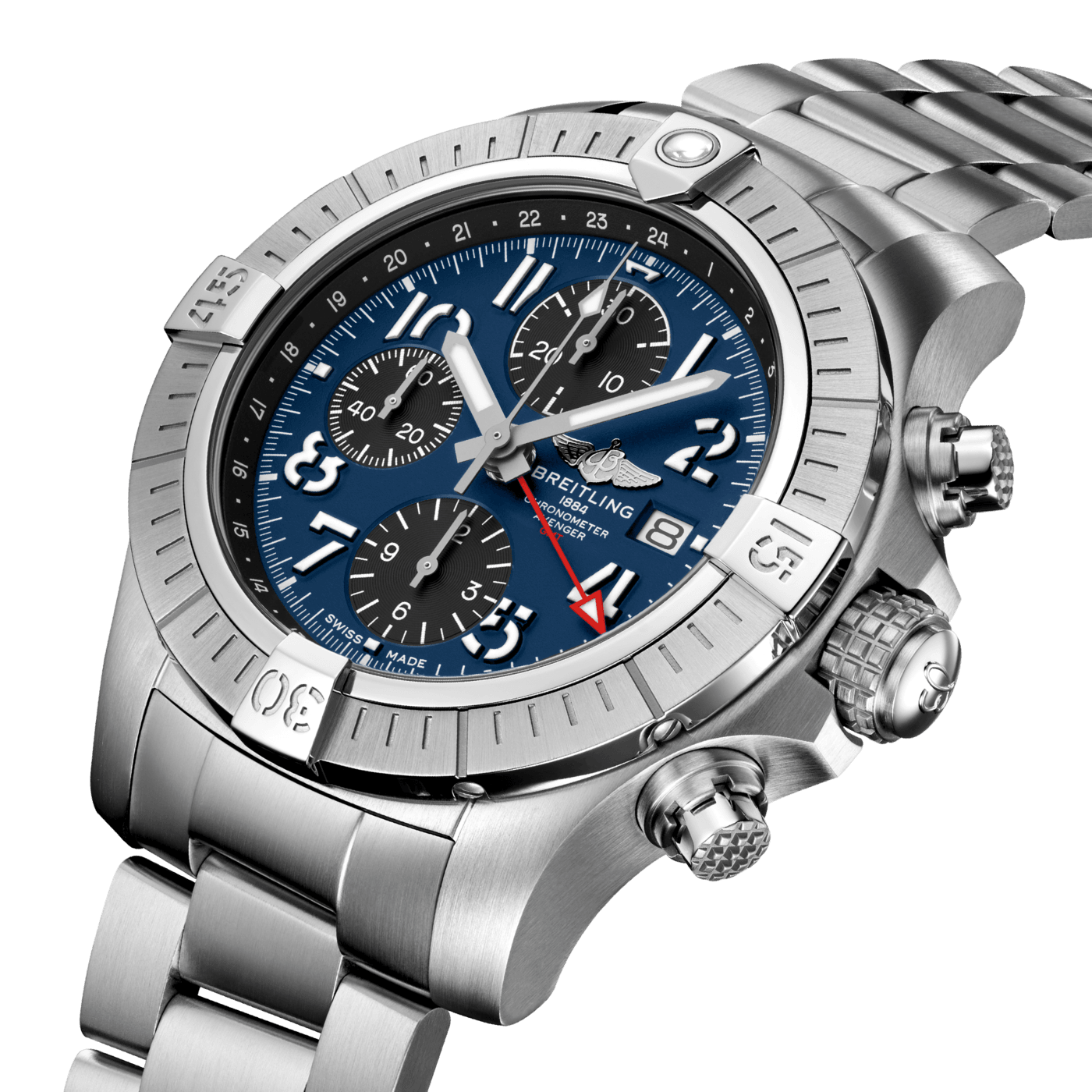 Avenger Chronograph Gmt 45 Stainless Steel Blue A24315101c1a1 Breitling Us