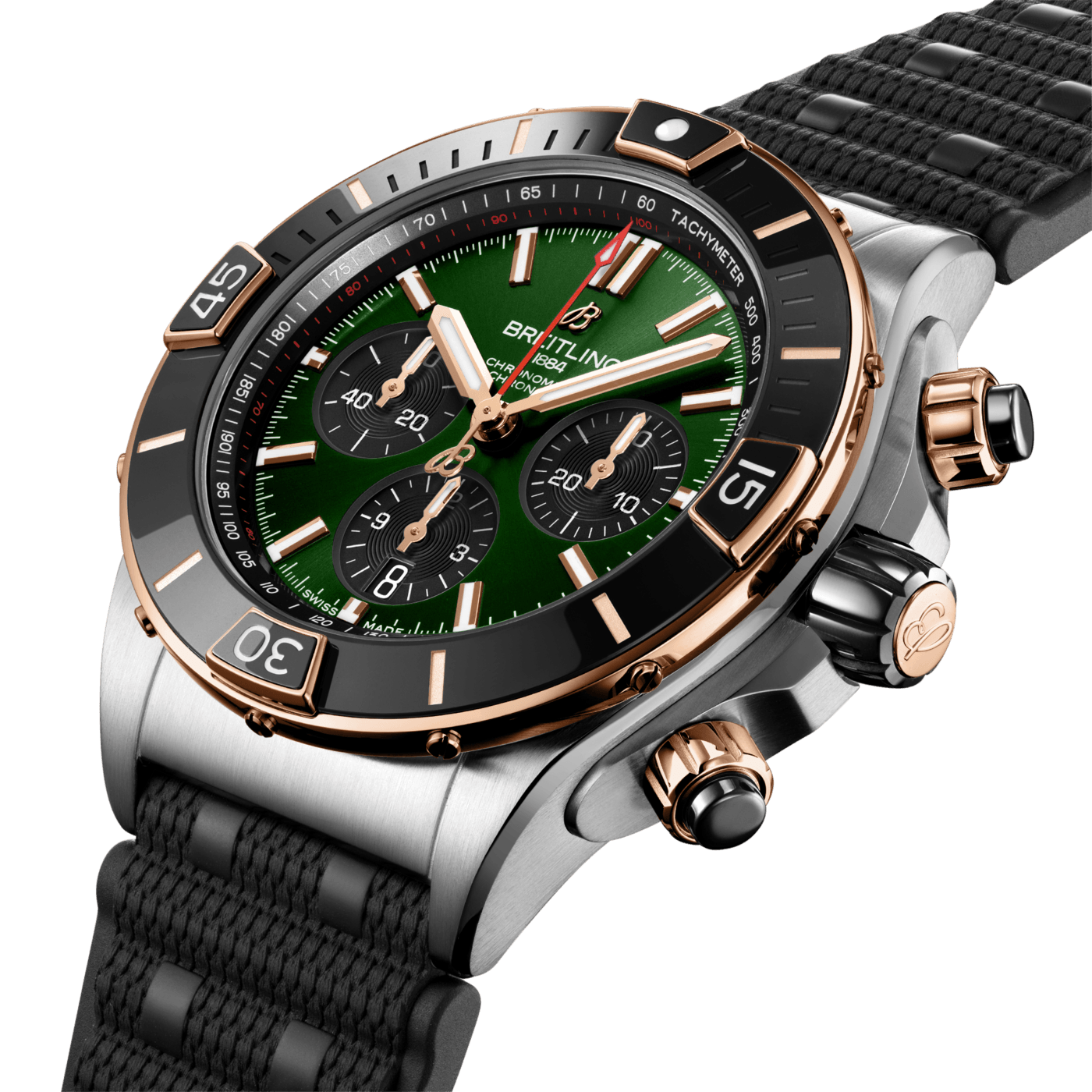 Super Chronomat B01 44 Stainless steel & 18k red gold - Green