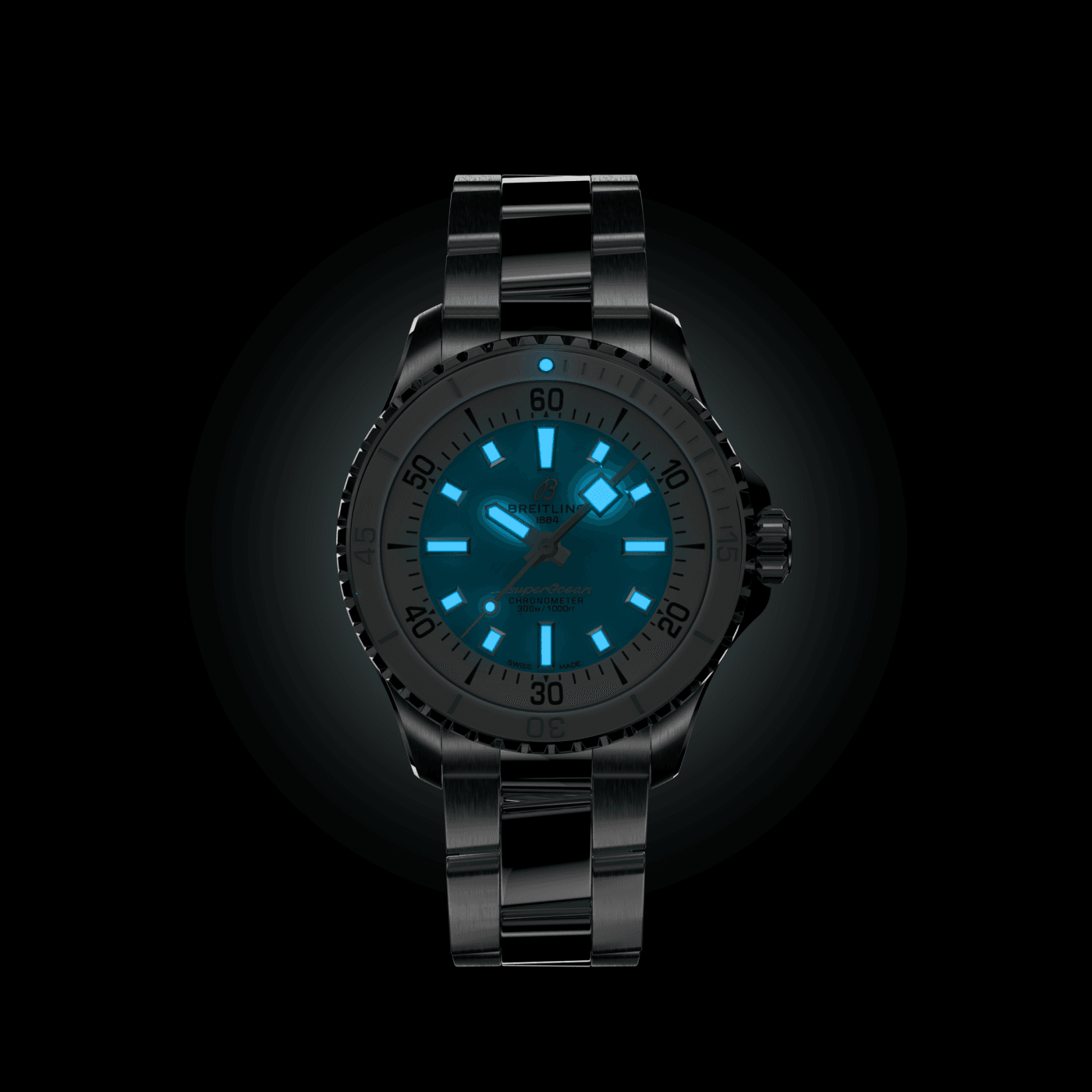 Superocean Automatic 36 Stainless steel - Turquoise A17377211C1A1 ...
