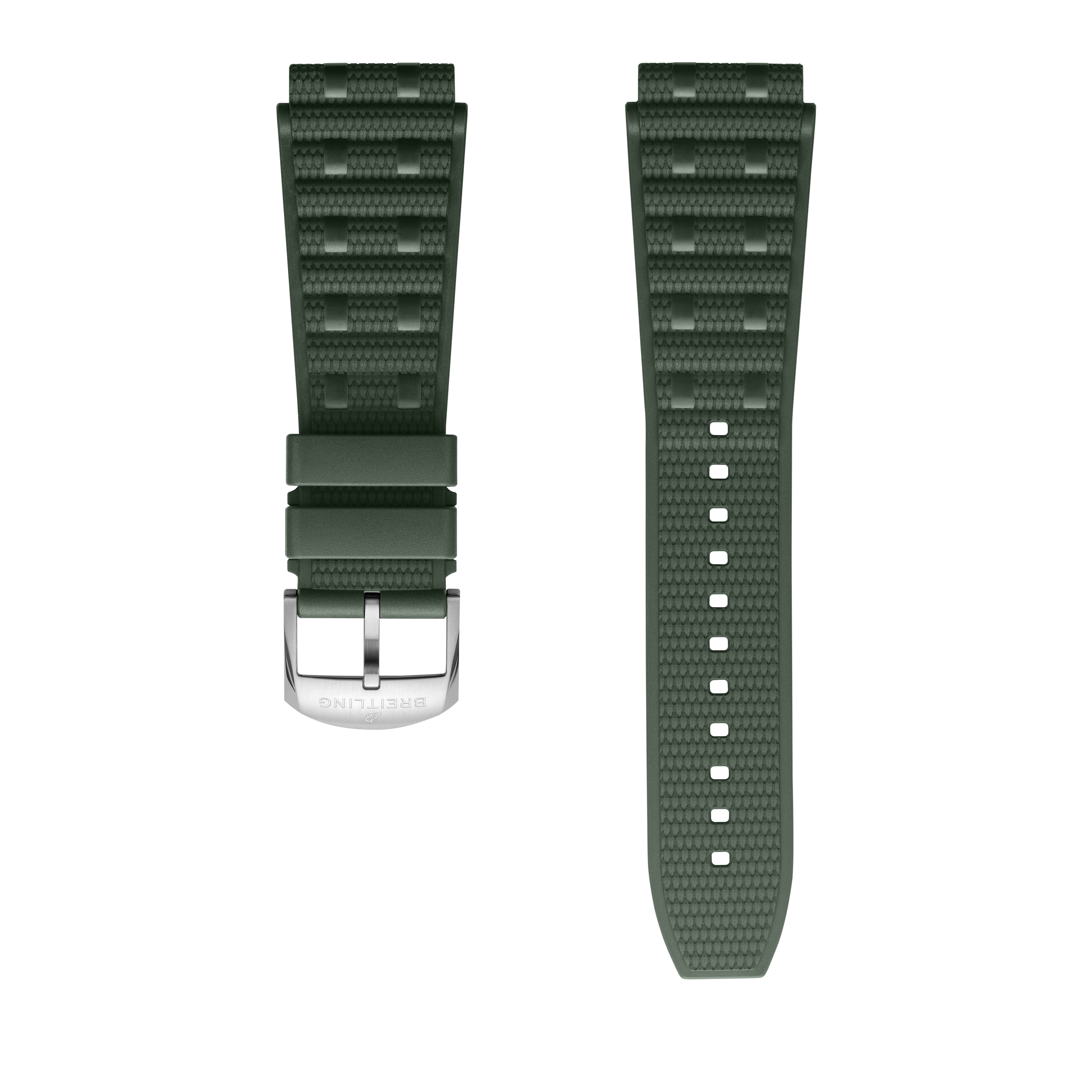 Green Rouleaux rubber strap - 22 mm