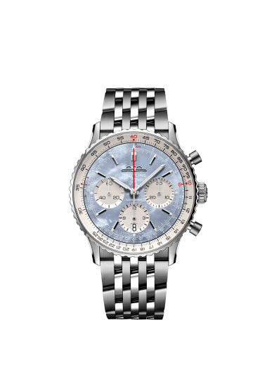 ナビタイマー B01 クロノグラフ 41 ステンレススチール - アイスブルー AB0139241C2A1 | Breitling