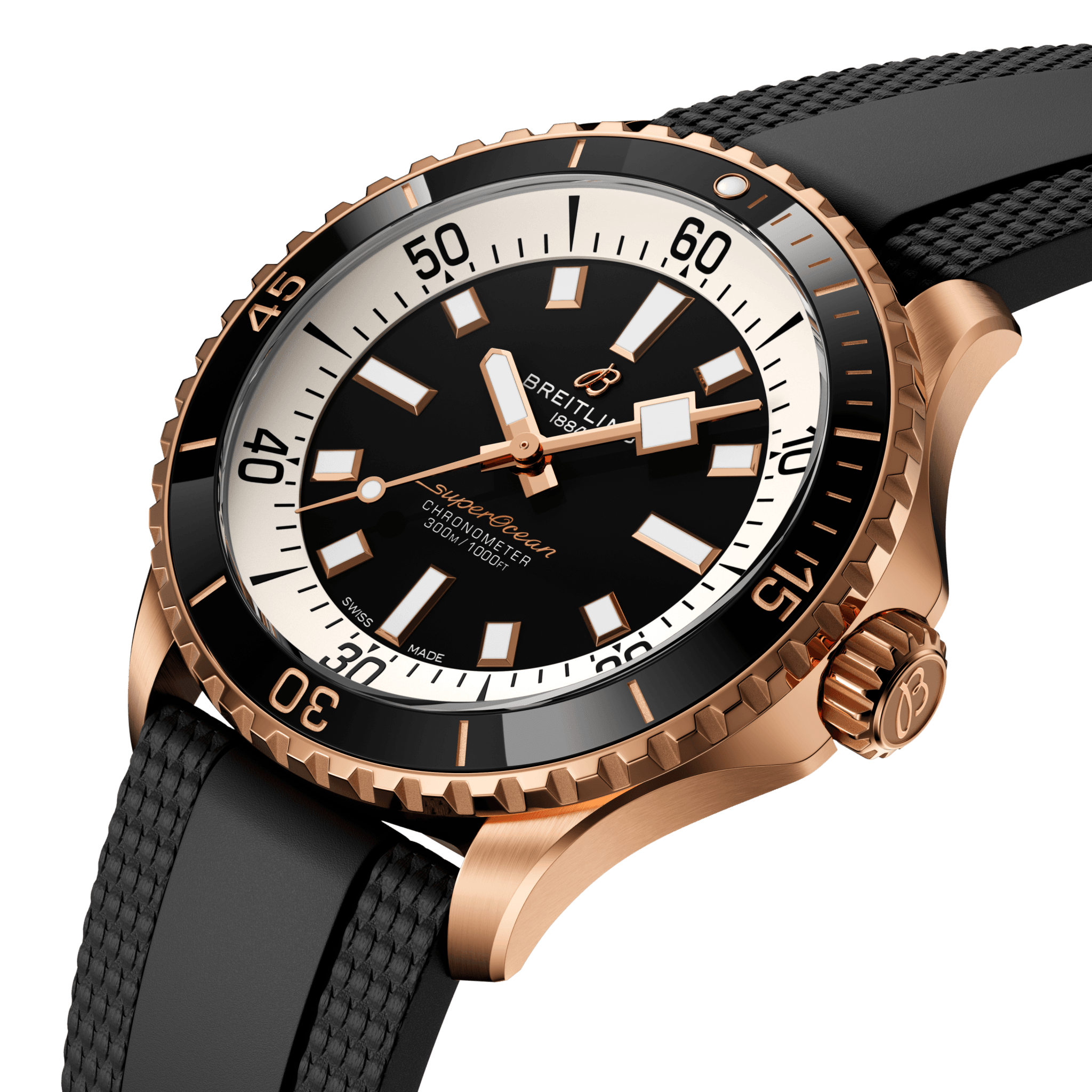 Superocean Automatic 42 18k red gold - Black R17375211B1S1 | Breitling GB