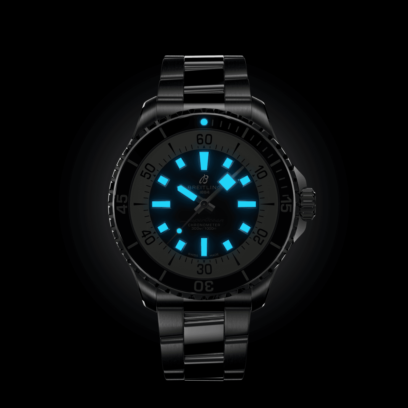 Superocean Automatic 44 Stainless steel - Black A17376211B1A1 ...