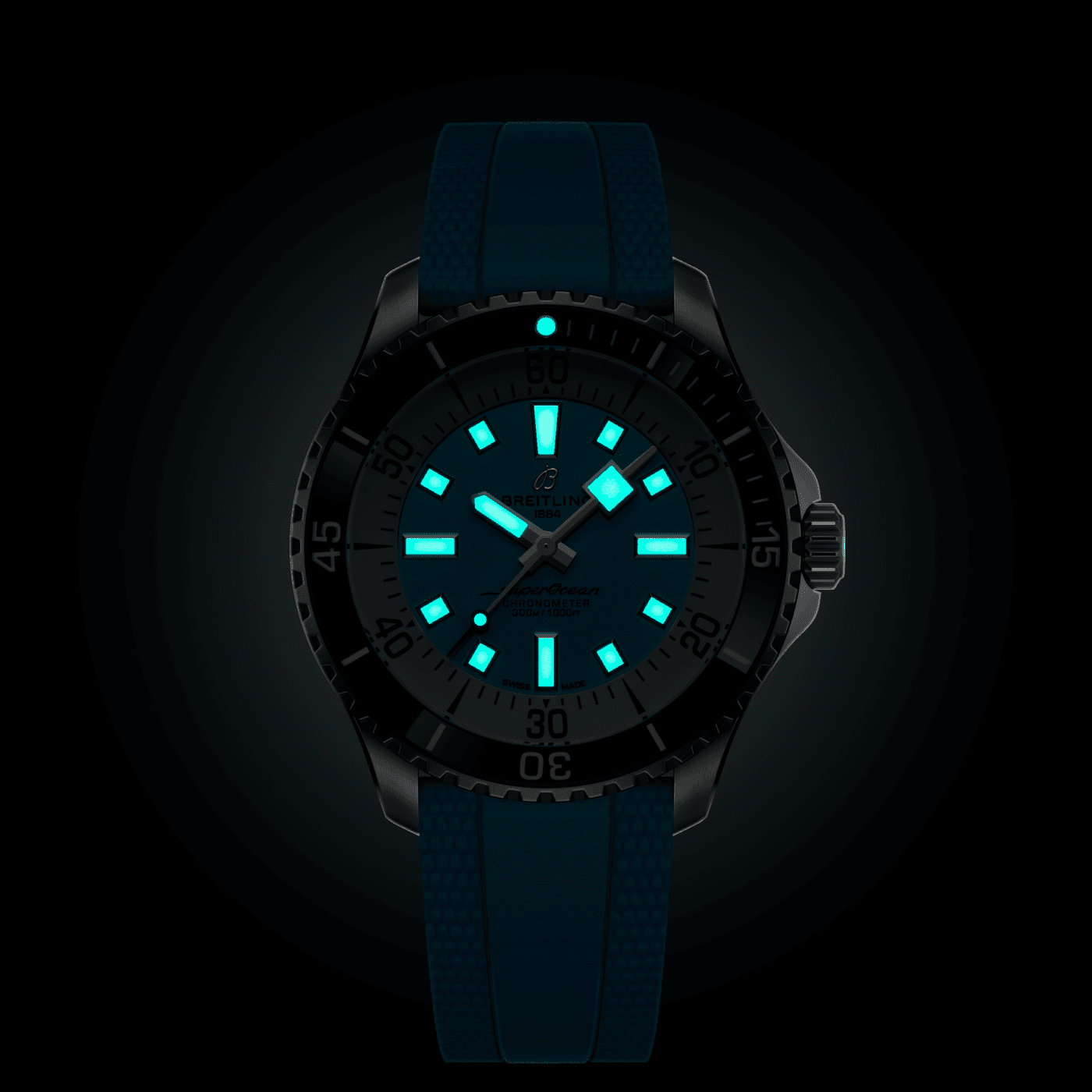 Superocean Automatic 44 Stainless steel - Turquoise A17376211L2S2 ...