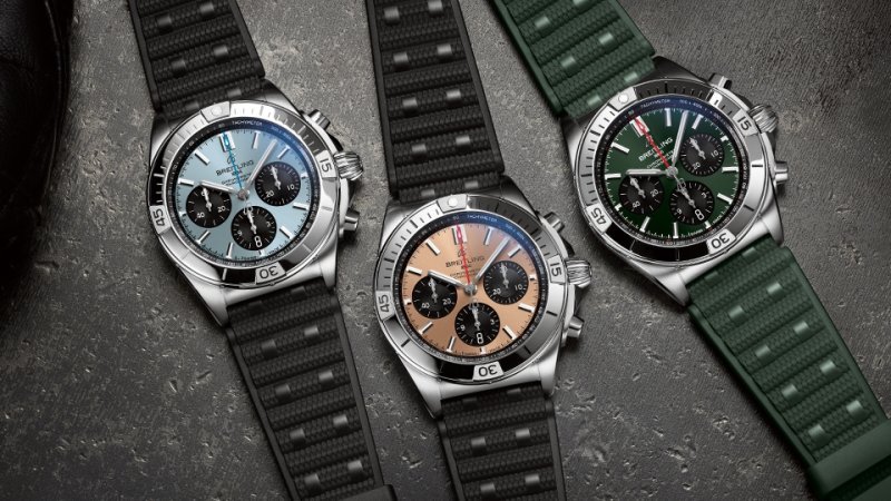 The Chronomat B01 42&lt;br&gt;now with a Rouleaux-inspired rubber strap