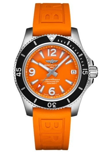 breitling orange face watch